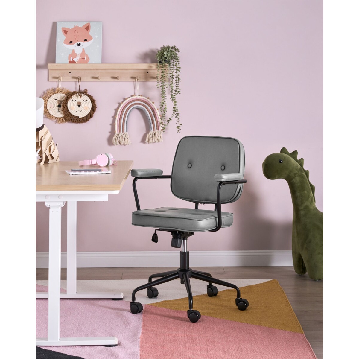 Krzesło obrotowe PAWNEE Welur Szary