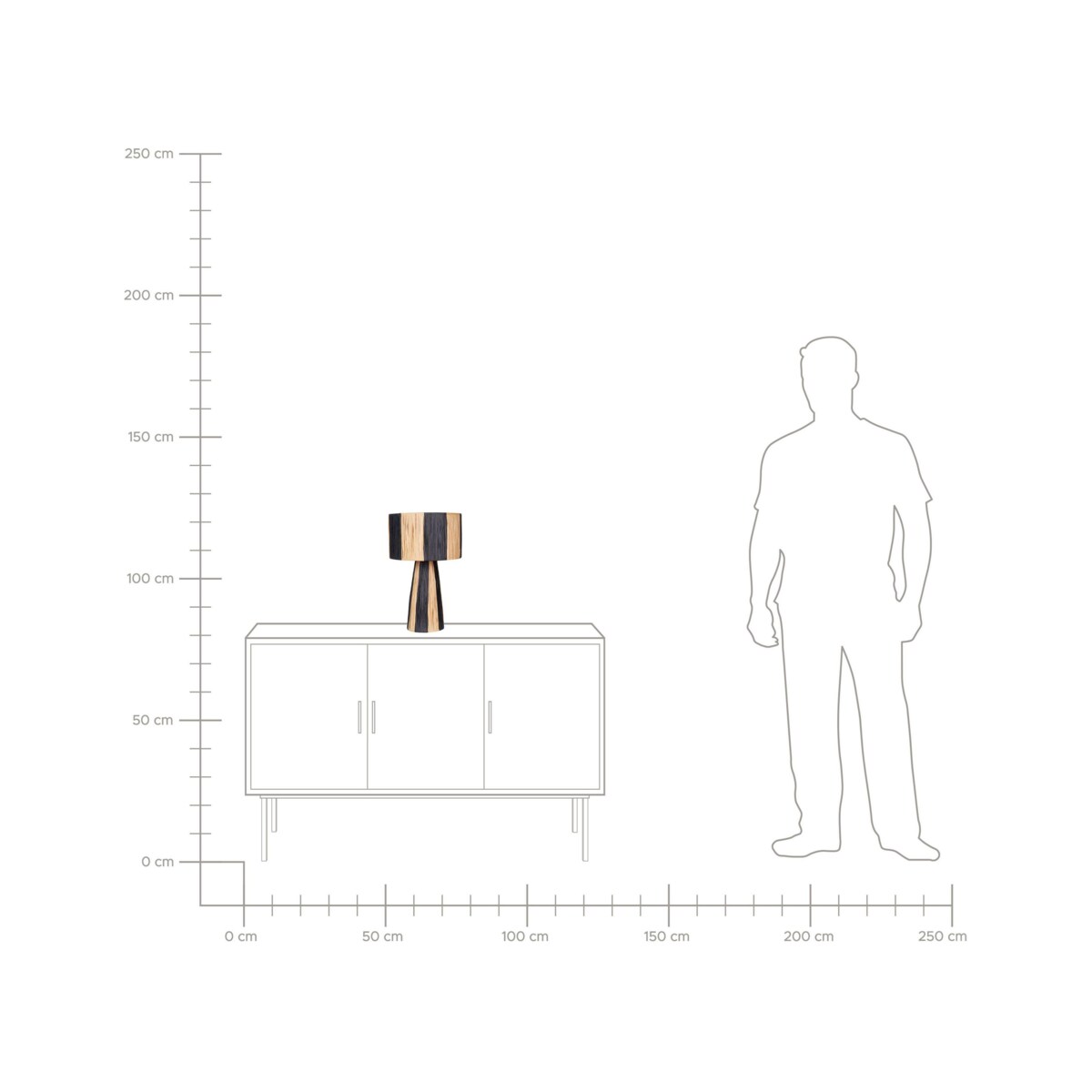 Lampa stołowa rafia naturalna z czarnym WELMEL