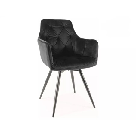 Krzesło tapicerowane MANGO VELVET czarne obracane