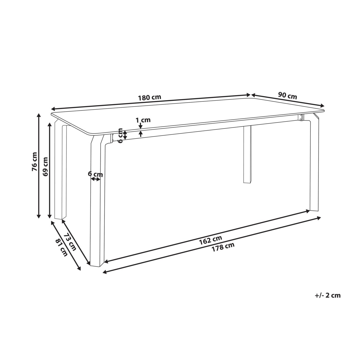 Stół ogrodowy FELETTO 180 cm 90 cm Kamień Szary marmur
