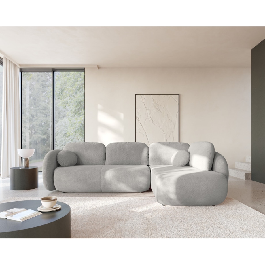 Nowoczesny Narożnik rozkładany OLIVIO II, prawy, szary