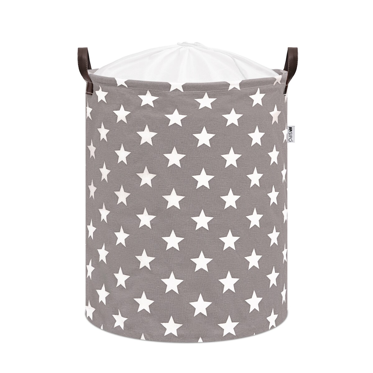 bawełniany kosz na zabawki sipo, zamykany na ściągacz, gwiazdy, xl