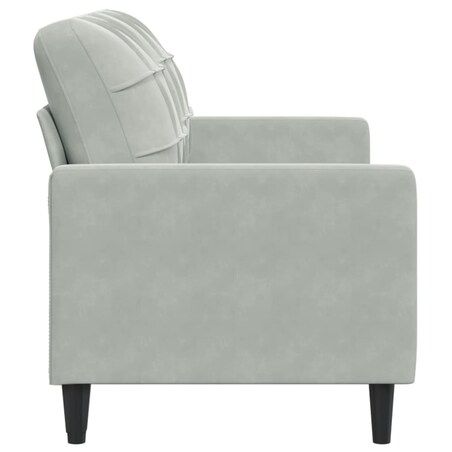 vidaXL Sofa 2-osobowa, jasnoszara, 140 cm, tapicerowana aksamitem