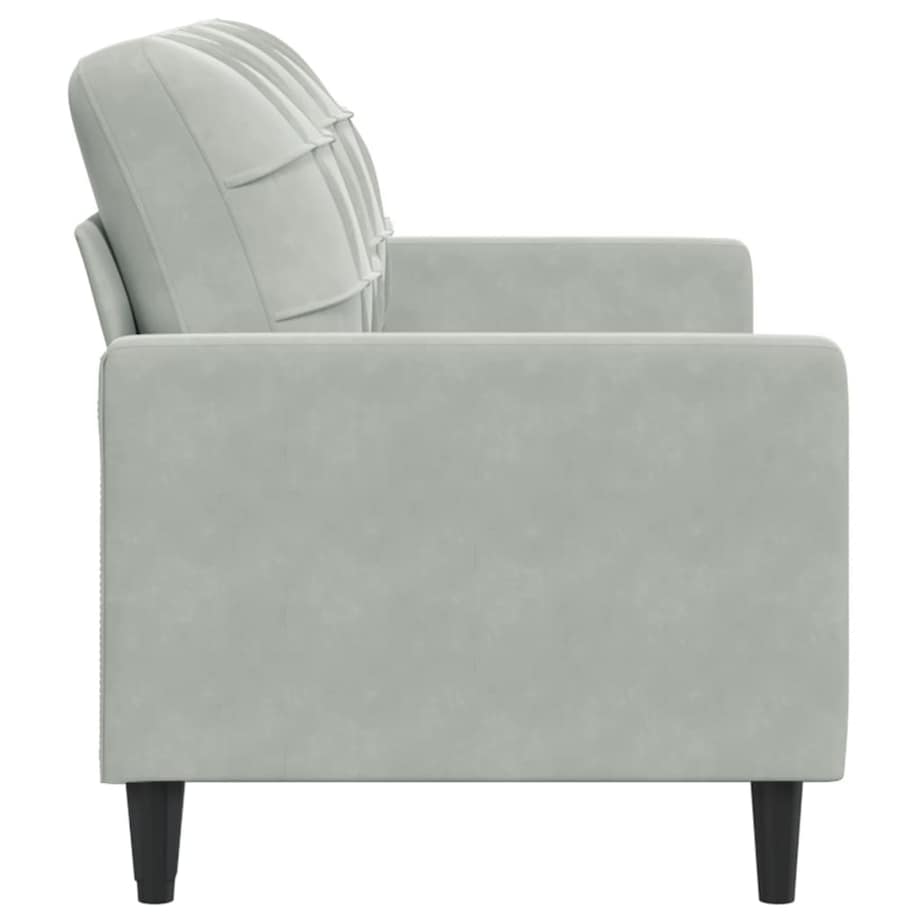vidaXL Sofa 2-osobowa, jasnoszara, 140 cm, tapicerowana aksamitem