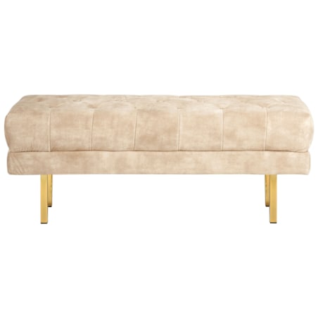 Ławka welurowa beżowa ROSEVILLE
