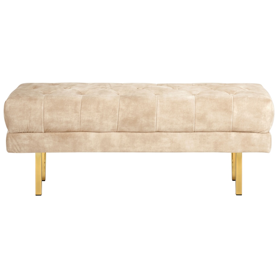 Ławka welurowa beżowa ROSEVILLE