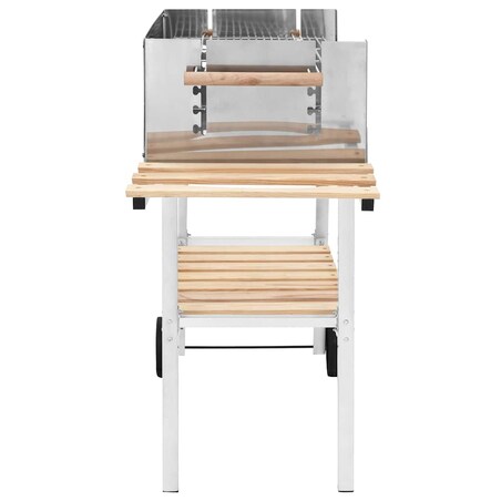 vidaXL Grill węglowy XXL na wózku, stal nierdzewna, z 2 półkami