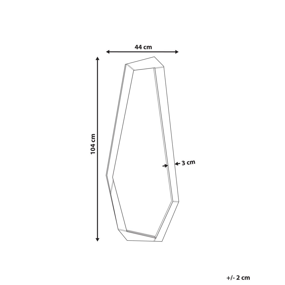 Lustro ścienne CHANU 44 cm 104 cm Srebrny