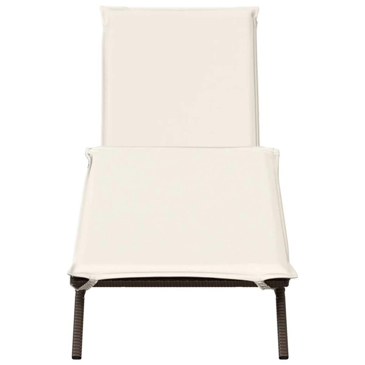 vidaXL Leżak z poduszką, brązowy, polirattan