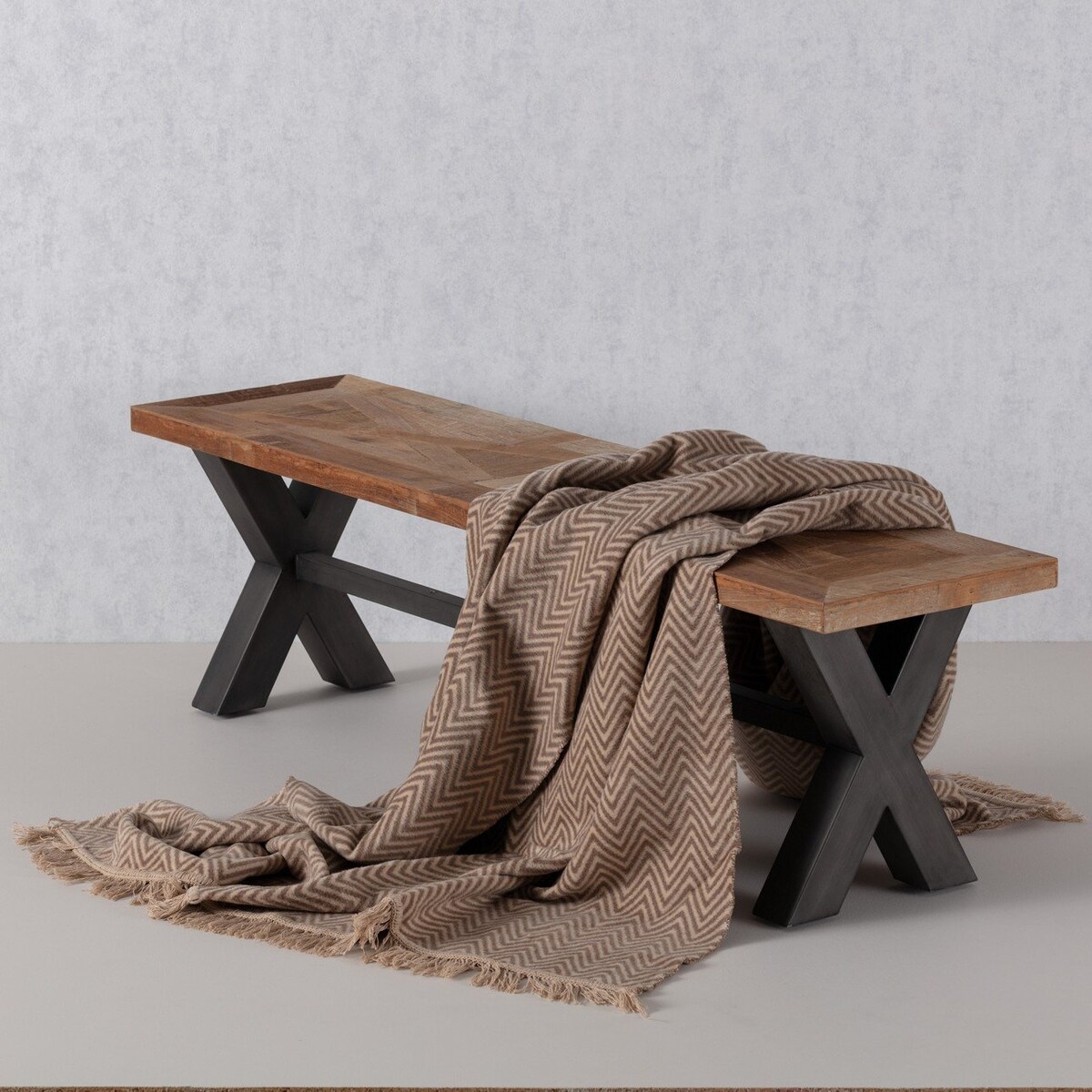 Koc Cosy Home 150x200cm Beige Chevron, 150 x 200 cm