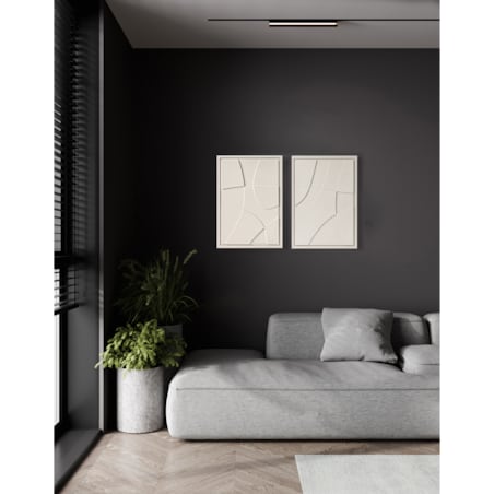 Zestaw 2 Obrazy 3D 35x50cm Abstract – Dekoracje ścienne z Tynku Naturalnego, Natural Cream, Minimalistyczne Reliefy