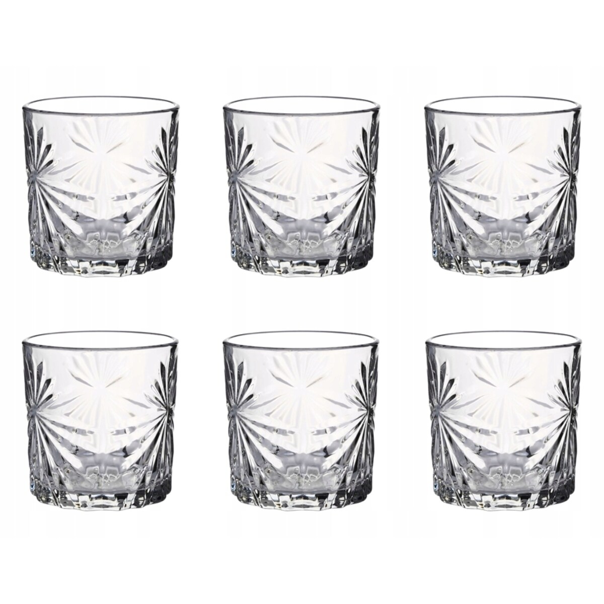 SZKLANKI NISKIE DO NAPOJÓW wzorek 6x 300 ml na imprezę stół drinki soki