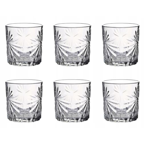 SZKLANKI NISKIE DO NAPOJÓW wzorek 6x 300 ml na imprezę stół drinki soki