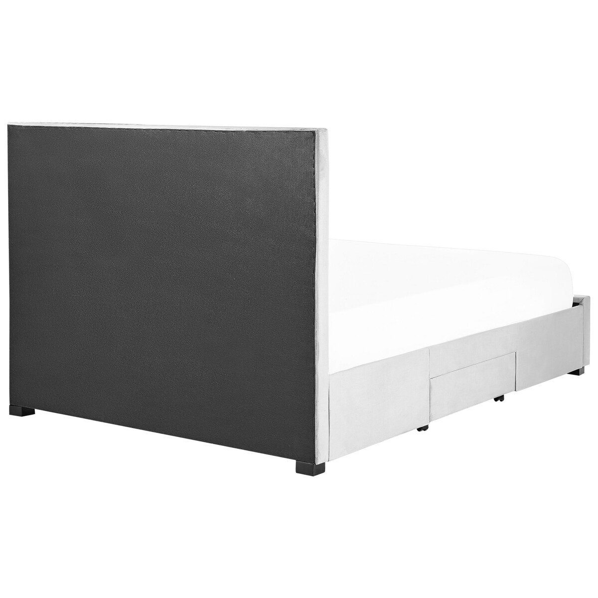 Łóżko z szufladami welurowe 160 x 200 cm jasnoszare LIEVIN