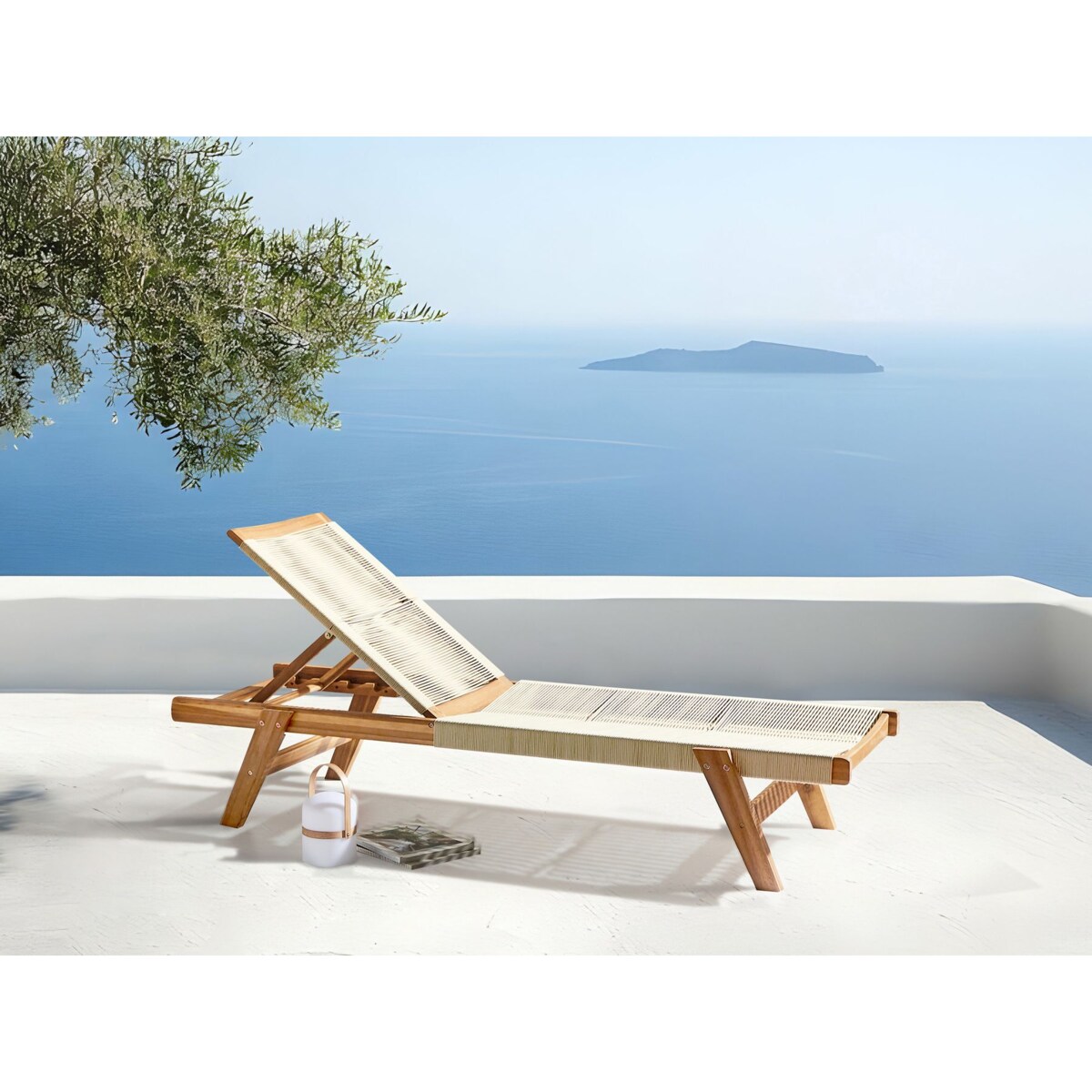 Leżak Drewno akacjowe Beżowy PROSSEDI