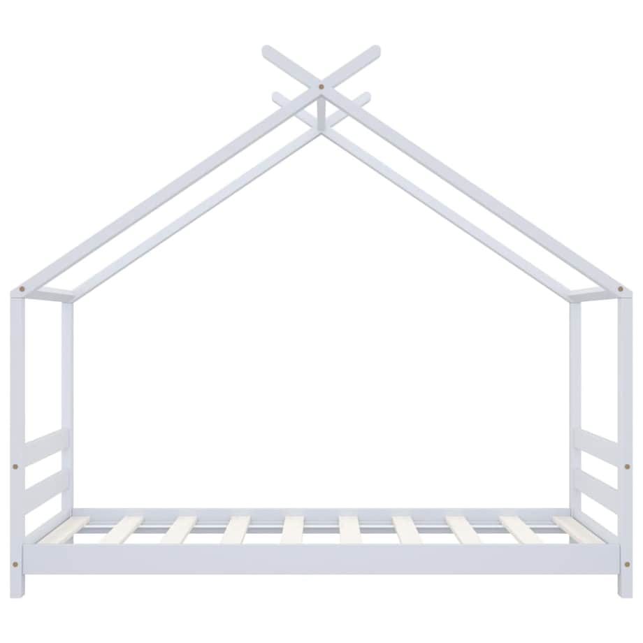 vidaXL Rama łóżka dziecięcego, biała, lite drewno sosnowe, 80 x 160 cm