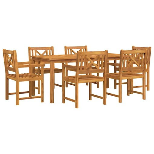 vidaXL Zestaw do jadalni w ogrodzie 7 pcs Brązowy lite drewno akacjowe