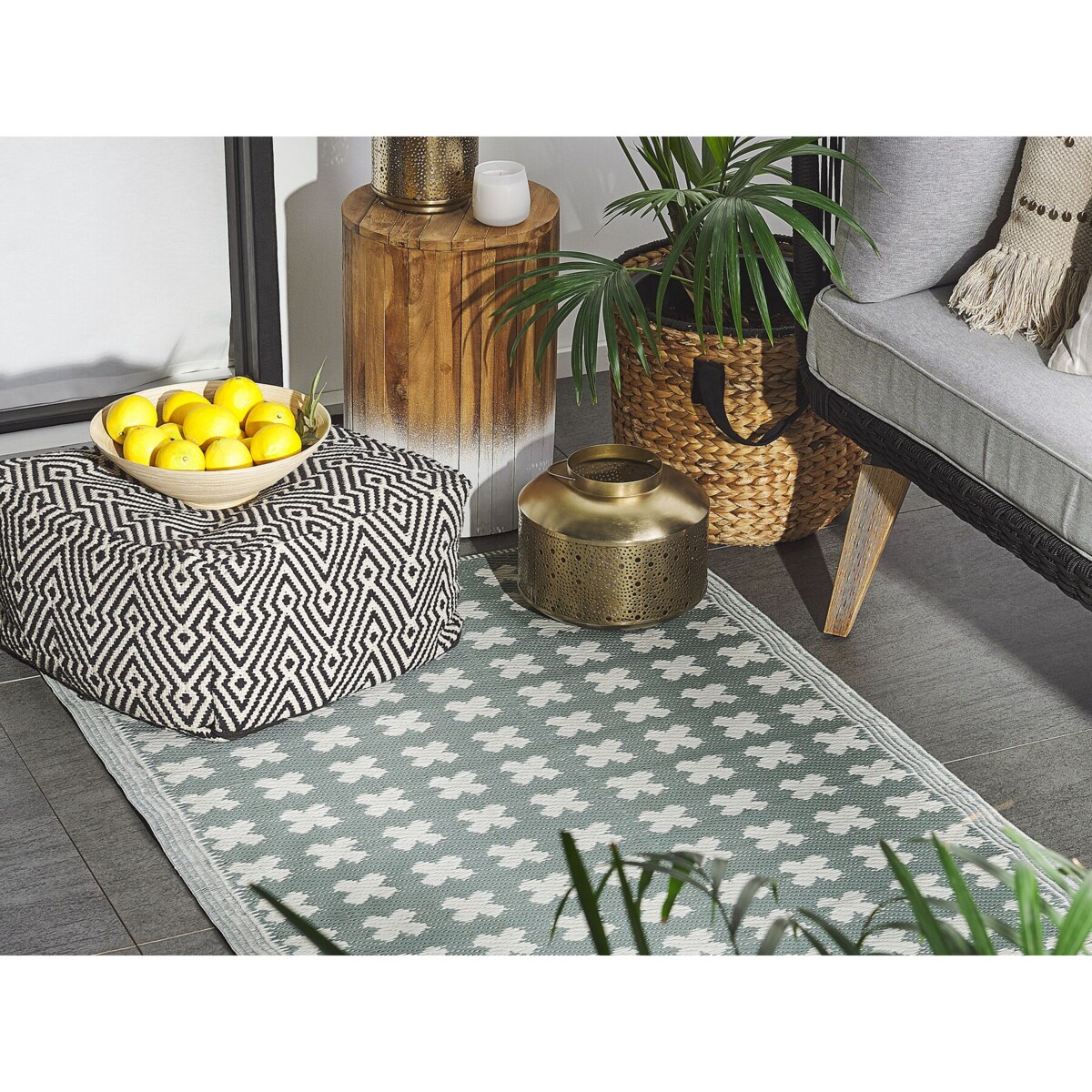 Dywan zewnętrzny 90 x 180 cm zielony ROHTAK