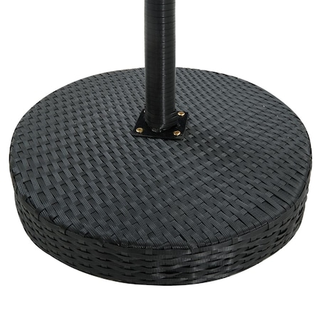 vidaXL Stolik ogrodowy, czarny, 60,5 x 106 cm, polirattan