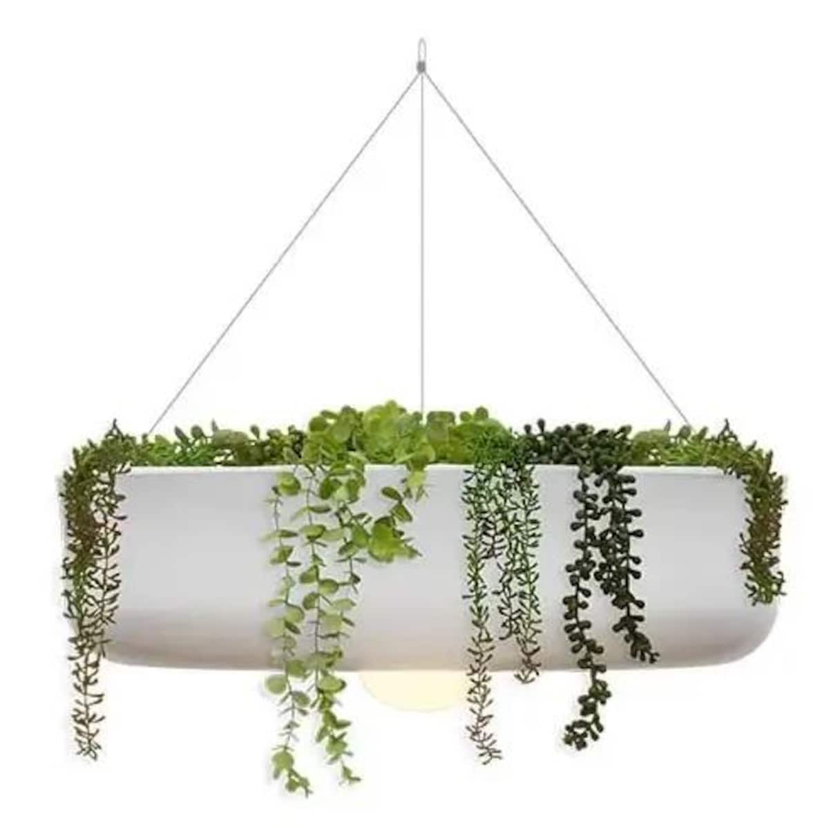 Okrągła wisząca donica zewnętrzna Elba LUMELB059XXHWNW King Home IP54 biała