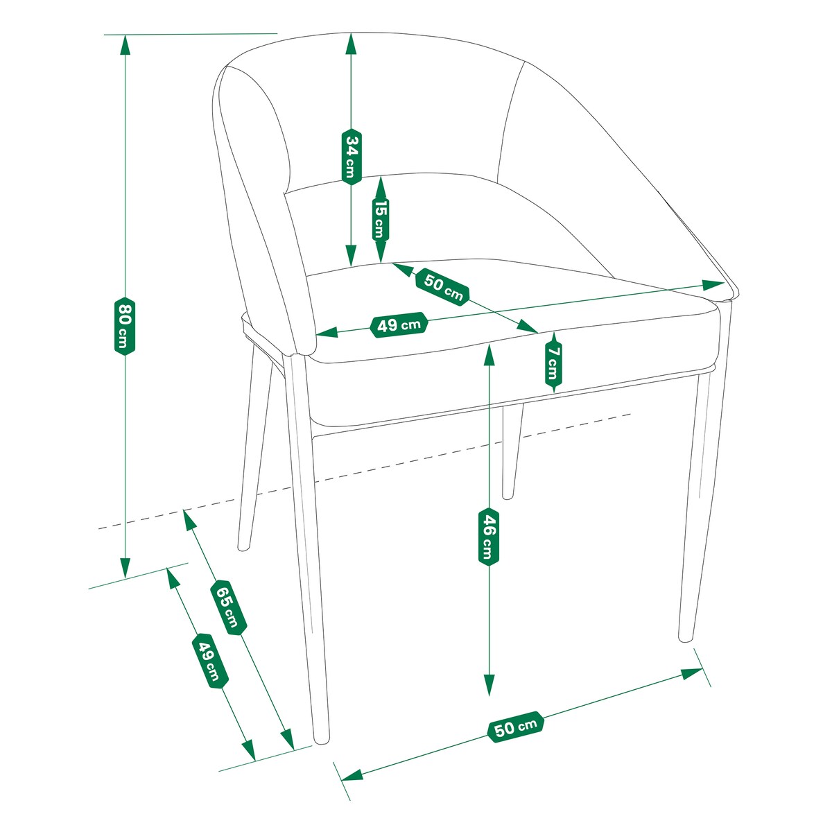 Krzesło welurowe plecione BERGAMO czarno-szare