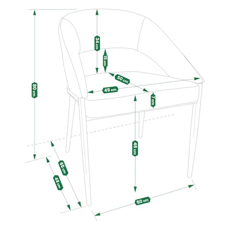 Krzesło welurowe plecione BERGAMO czarno-szare