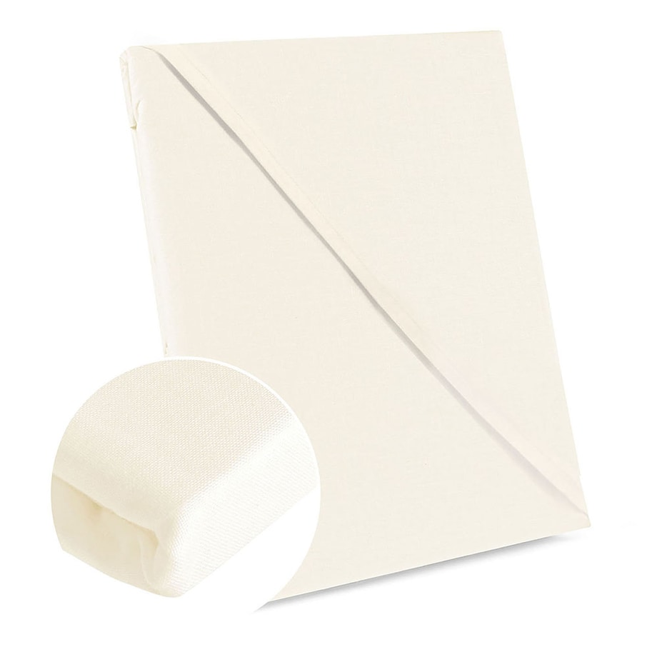 Prześcieradło bawełniane bez gumki 160x200 + dodatkowe 5cm po bokach kremowe