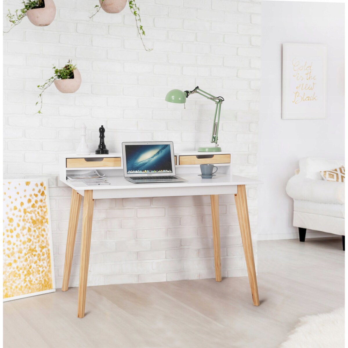 BIURKO ELEGANCKIE do gabinetu biura SZUFLADY NOWOCZESNE DUŻE komputerowe