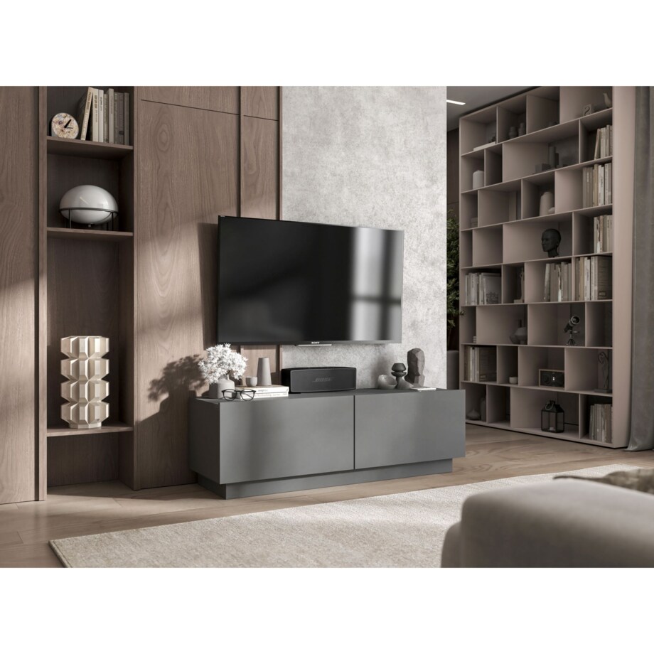 Szafka RTV Komoda Loft Industrialna stojąca / wisząca Grafit MAT 120 cm