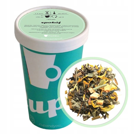 Liściasta sypana herbata zielona SPOKÓJ na wyciszenie 100g kojąca mieszanka - herbata liściasta sypana mieszanka napar susz