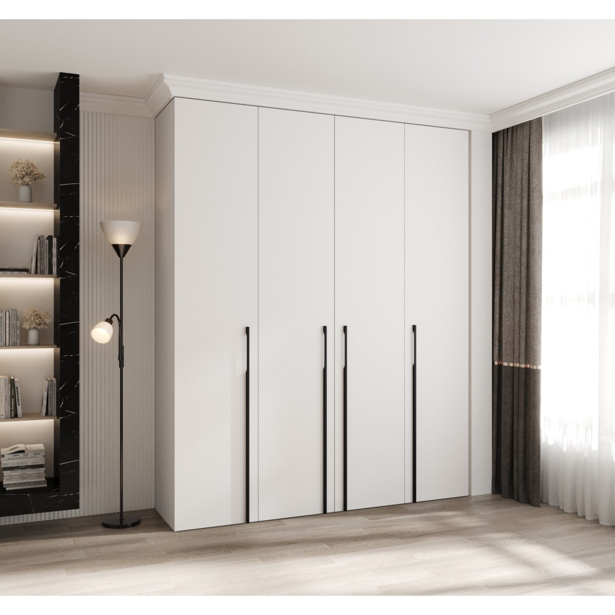 Szafa czterodrzwiowa Como 3 200 gł.40 biały+czarny