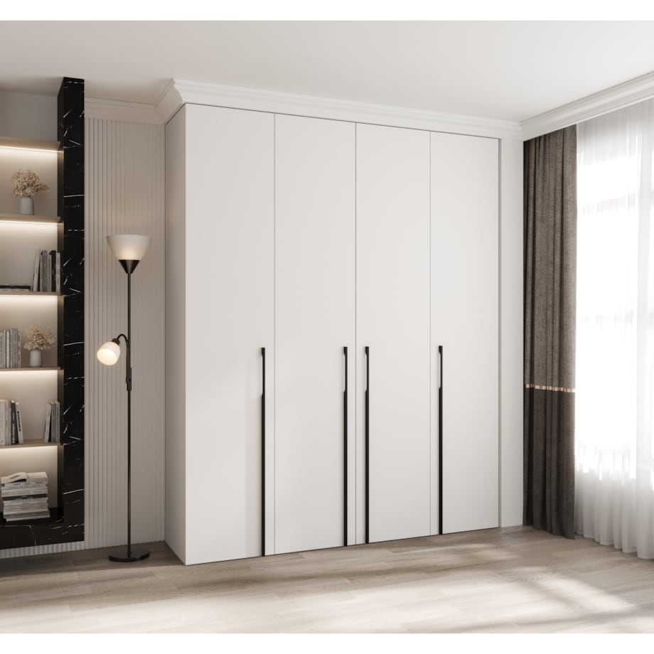 Szafa czterodrzwiowa Como 3 200 gł.40 biały+czarny