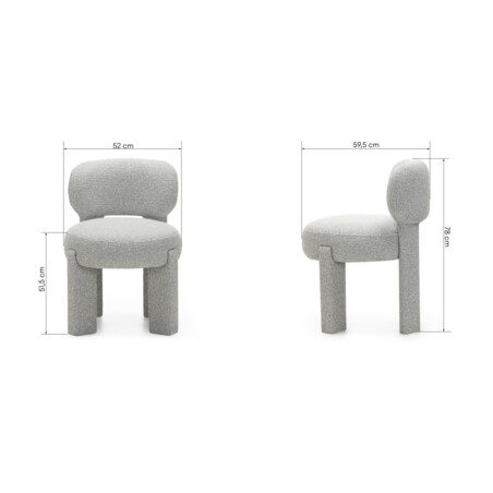 Krzesło tapicerowane LAGOTTO szare 78x52x59,5 cm