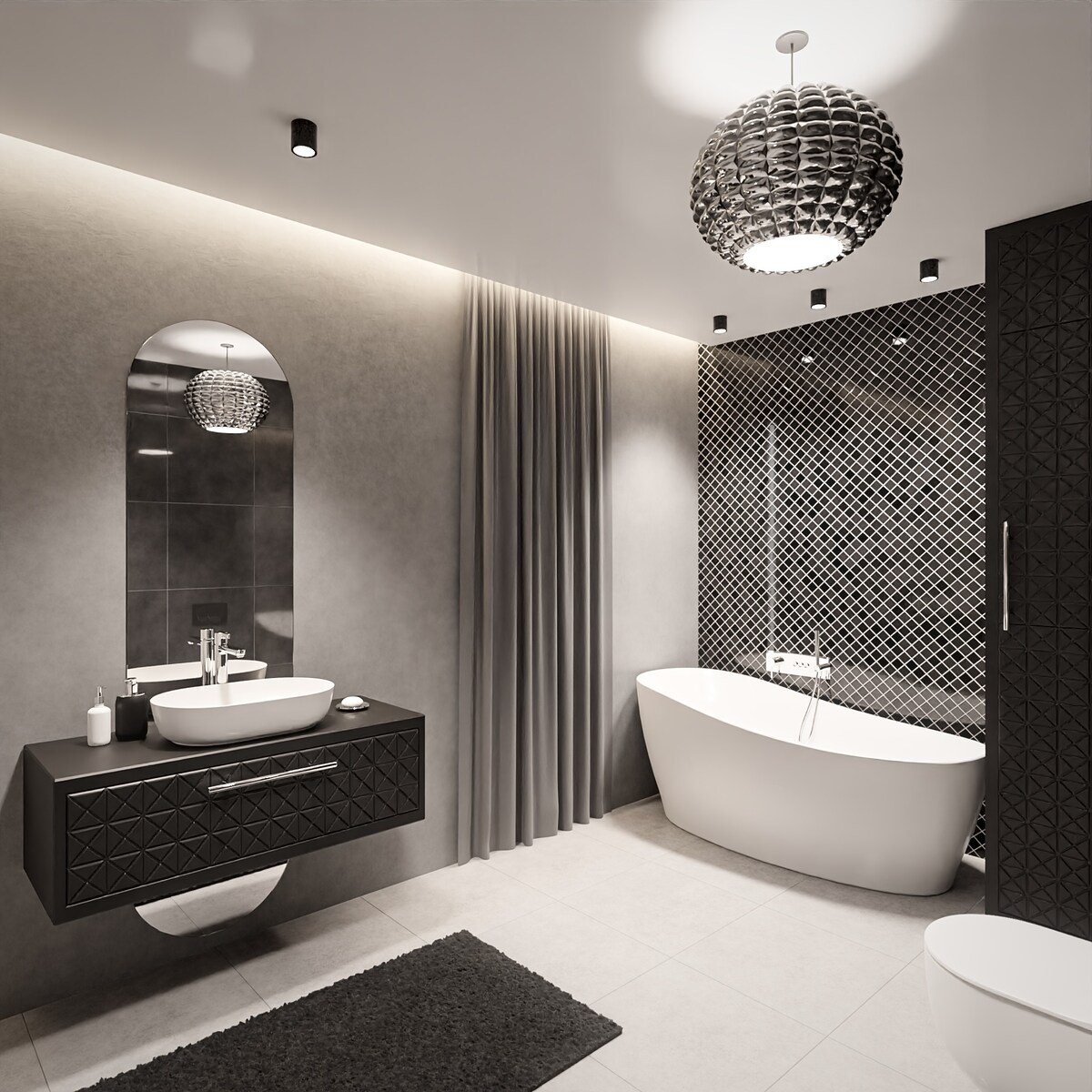 Lustro łazienkowe owalne w dwóch częściach - NIKO