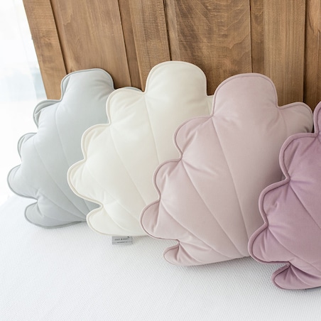 Poduszka Muszelka biała, Velvet Shell White