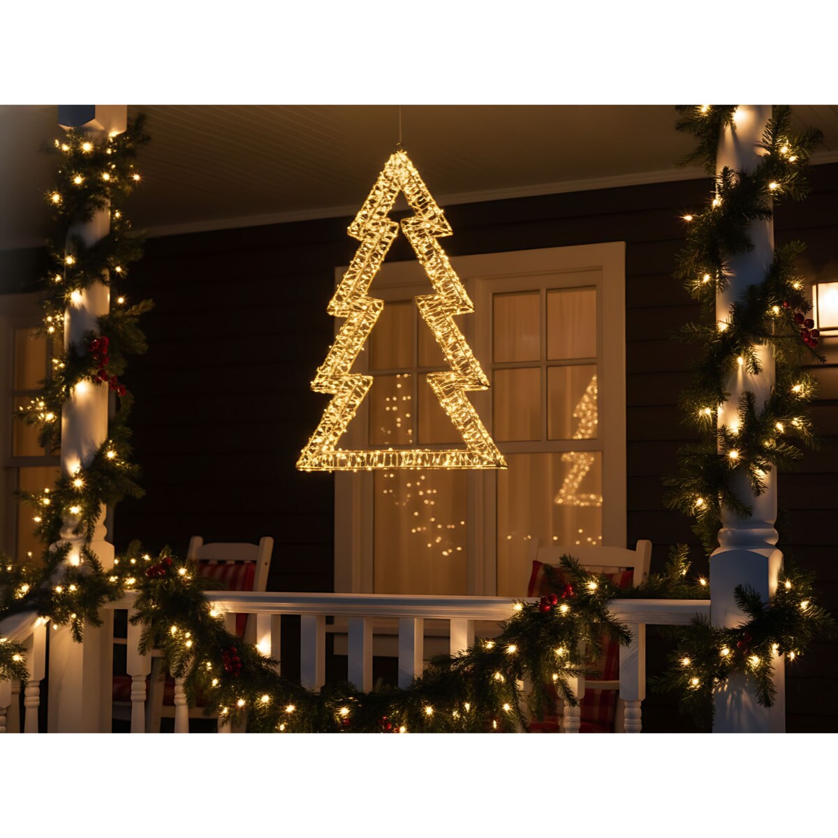 Dekoracja ogrodowa LED AKERAN Choinka 60 cm Srebrny