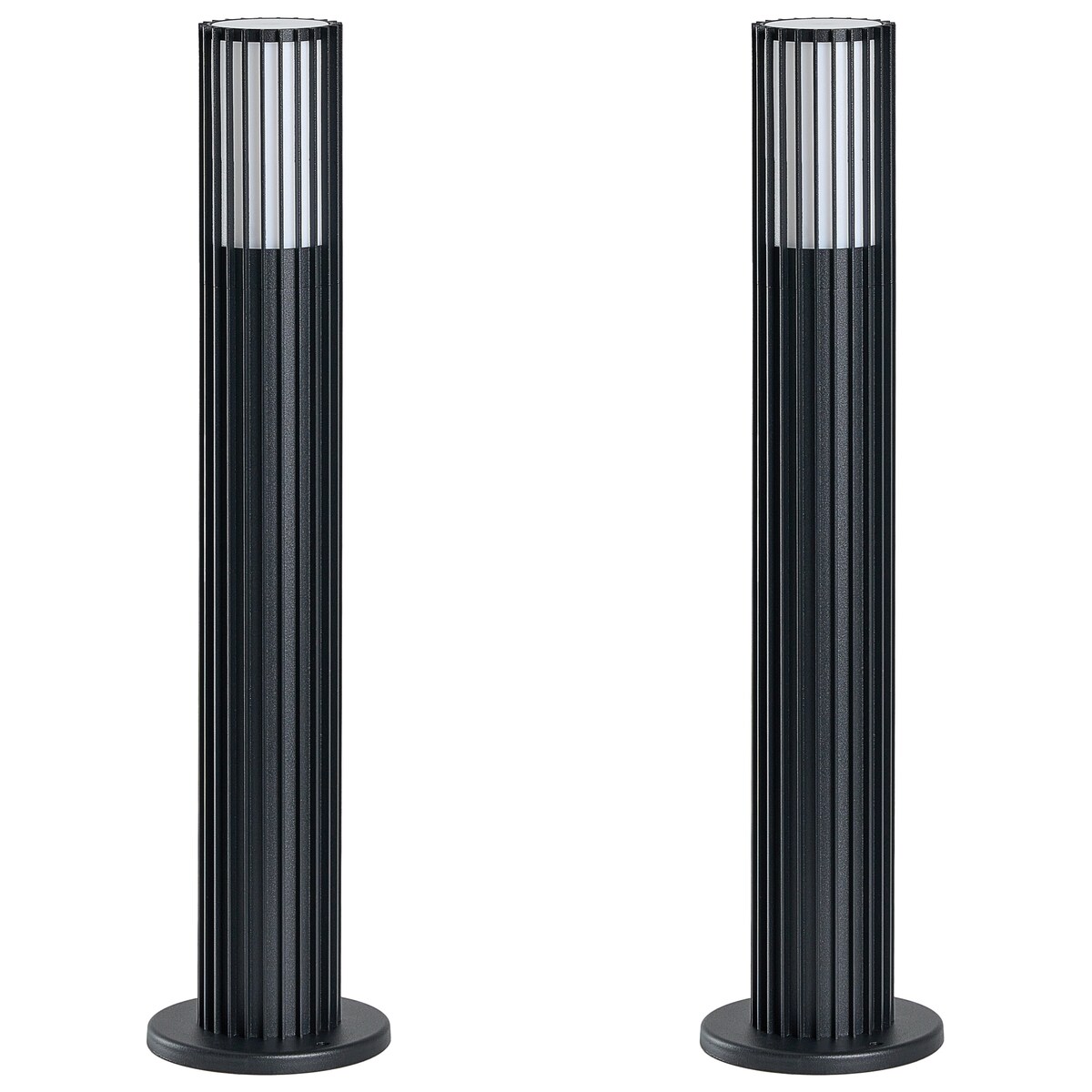 Zestaw 2 lamp ogrodowych słupkowych ERNAN Czarny