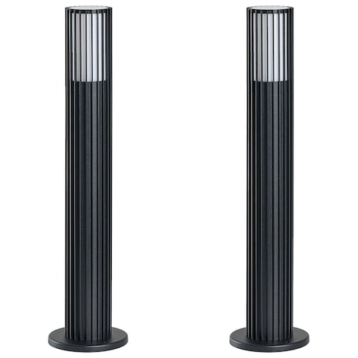 Zestaw 2 lamp ogrodowych słupkowych ERNAN Czarny