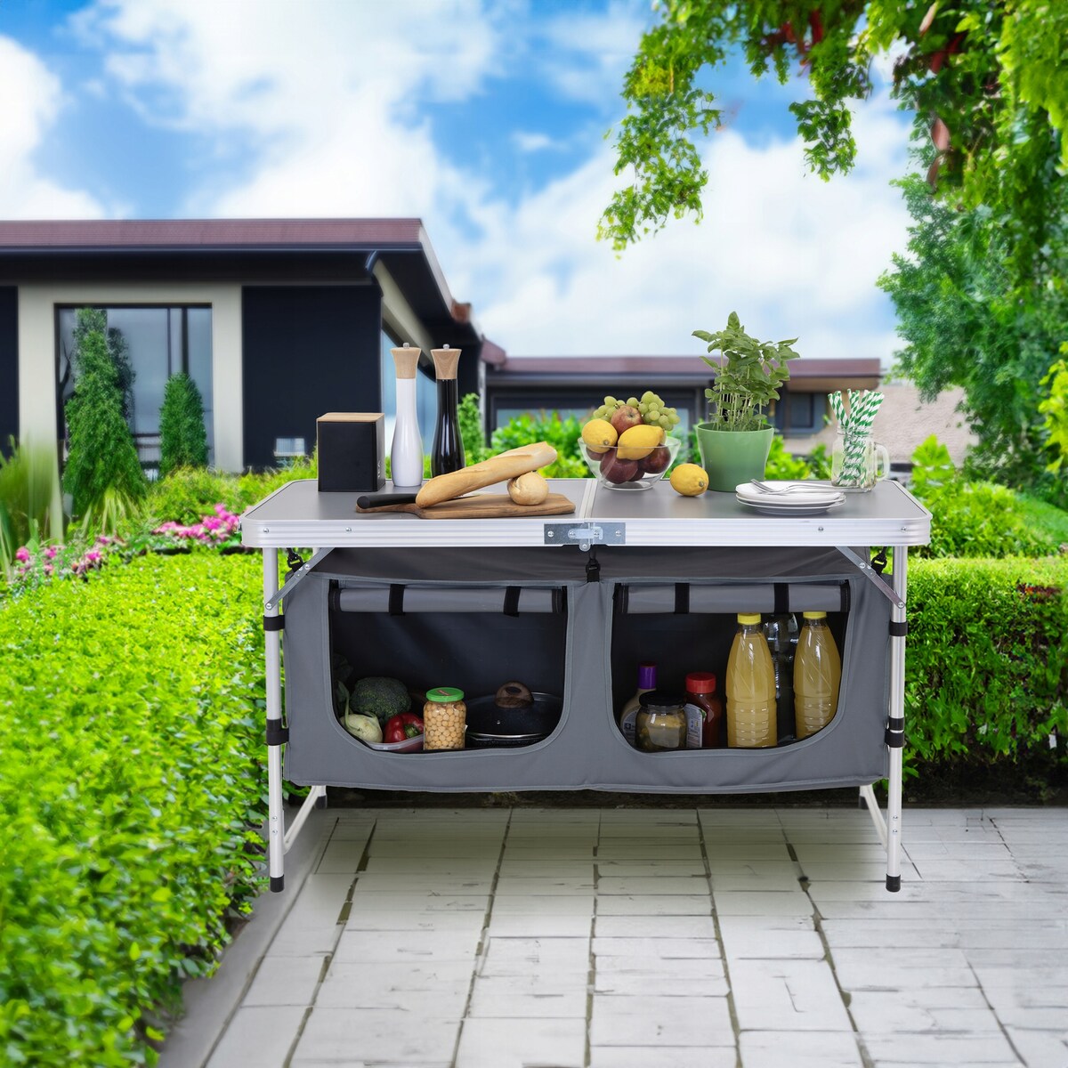 KUCHNIA TURYSTYCZNA SZAFKA stół składany ogrodowy walizka KEMPINGOWY stolik