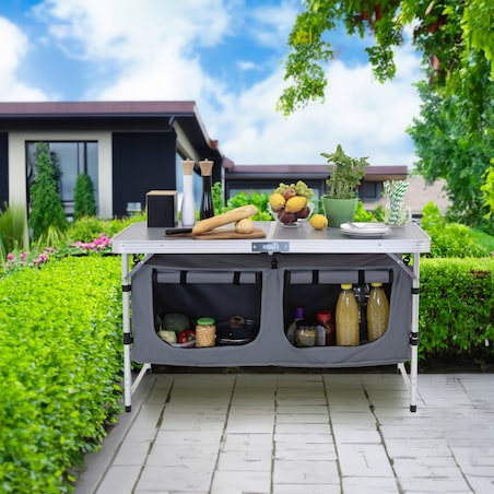 KUCHNIA TURYSTYCZNA SZAFKA stół składany ogrodowy walizka KEMPINGOWY stolik