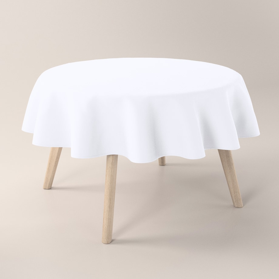 Obrus okrągły 160 x 160 cm śnieżnobiały
