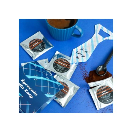 Zestaw prezentowy z kawą na Dzień Ojca mix 5 smaków upominek podarunek 50g