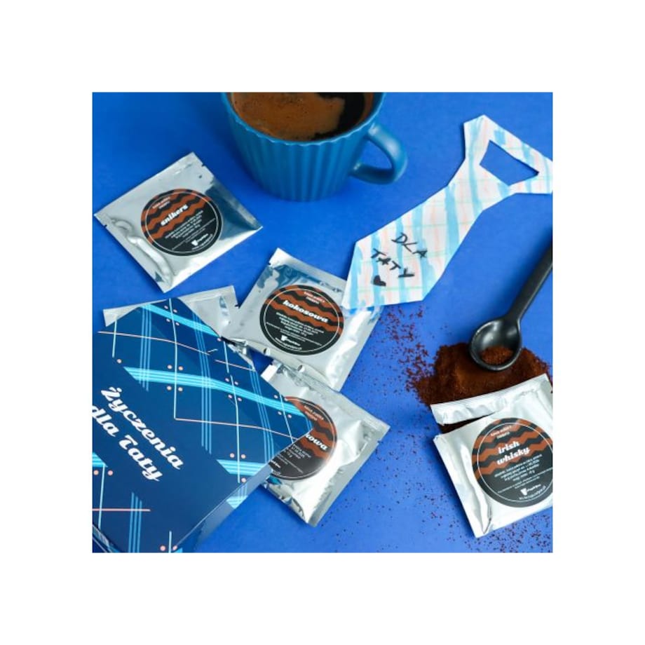 Zestaw prezentowy z kawą na Dzień Ojca mix 5 smaków upominek podarunek 50g