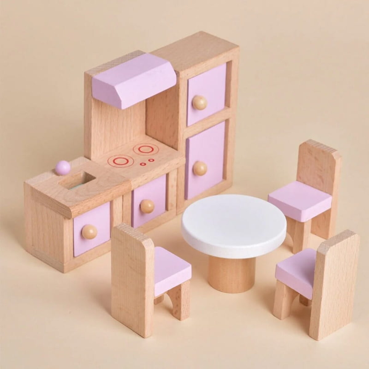 Mebelki drewniane dla lalek - 22 el.