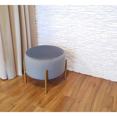 Pufa WILFRED BL VELVET szara/złota