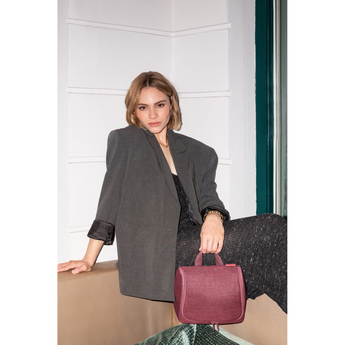 Kosmetyczka TOILETBAG, twist maroon