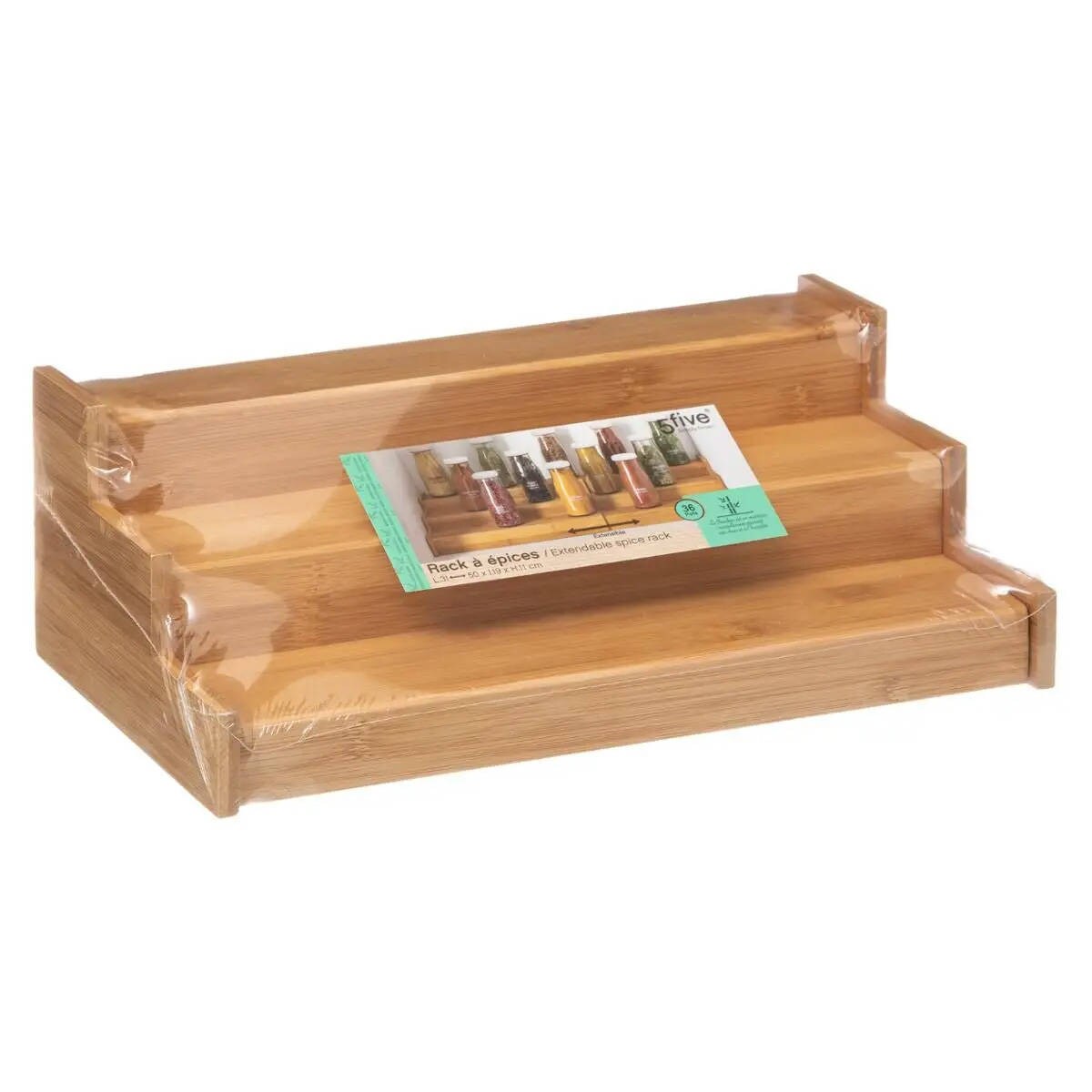 Organizer na przyprawy bambusowy, 3 poziomy