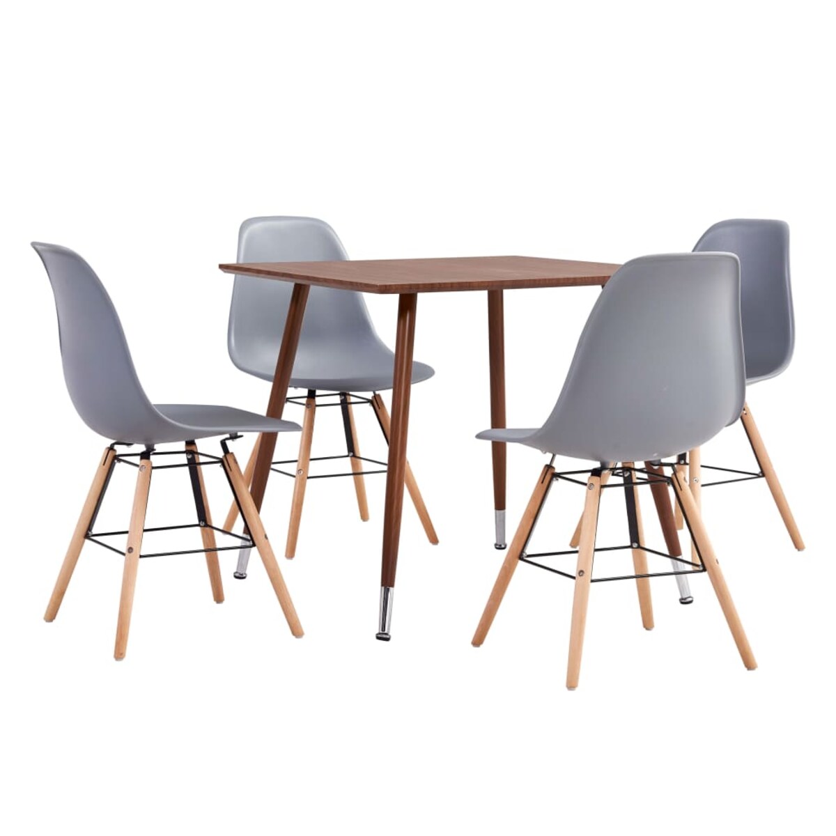 vidaXL 5-częściowy zestaw mebli jadalnianych plastik, szary