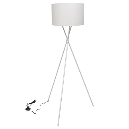 vidaXL Lampa podłogowa na trójnogu, biała, 139 cm