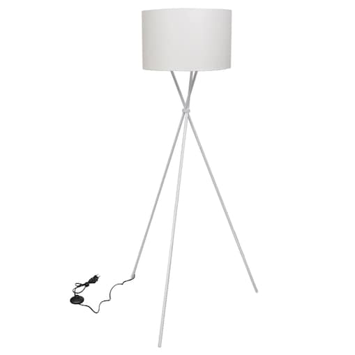 vidaXL Lampa podłogowa na trójnogu, biała, 139 cm